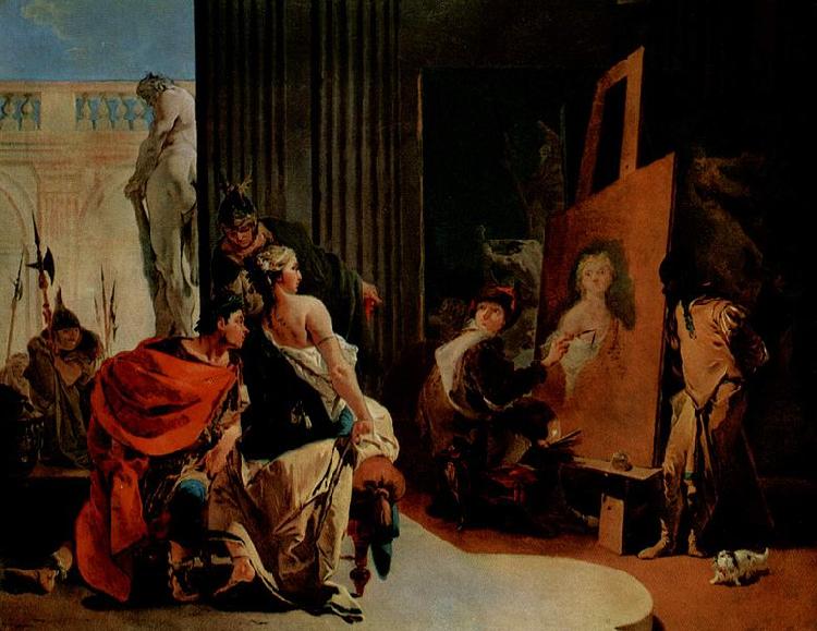 Giovanni Battista Tiepolo Alexander der GroBe und Campaspe im Atelier des Apelles Germany oil painting art
